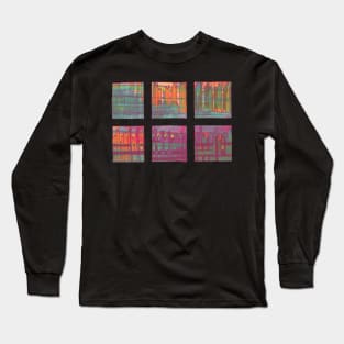 Liminal Space in Orange, Pink, Teal and Purple through 6 windows Long Sleeve T-Shirt